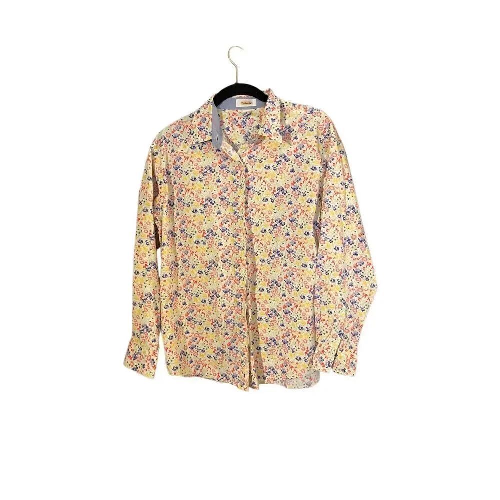 Talbots women’s vintage floral button up Blouse size small
